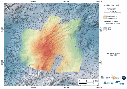 Shaded relief map of the Rainbow Massif summit (Mid-Atlantic Ridge), acquired by AUV IdefX